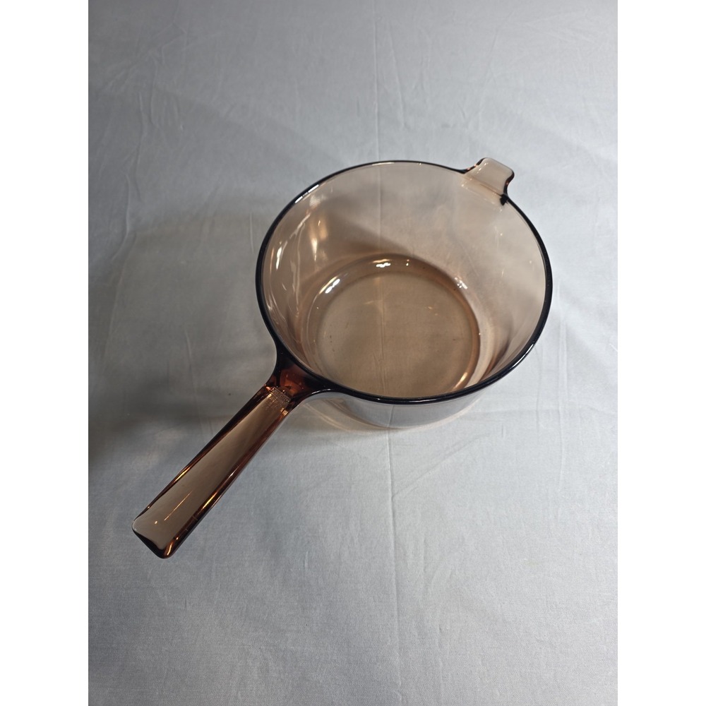Vision Corning Ware FRANCE 2.5 L Amber Glass Pot Saucepan Vtg Z